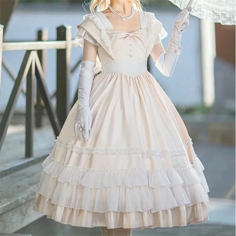 

ss23Rose Dancer-Palace Элегантное платье принцессы для девочек Лолиты Бежевые и красные милые женские платья OP