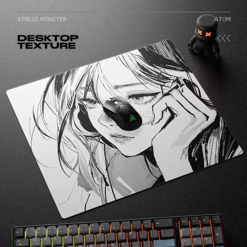 ATOM Gaming Glass Mousepad FPS Smooth and Speed Mouse Pad Micro-etched Surface Waterproof For TTK APEX Valorant CSGO PC Gamer