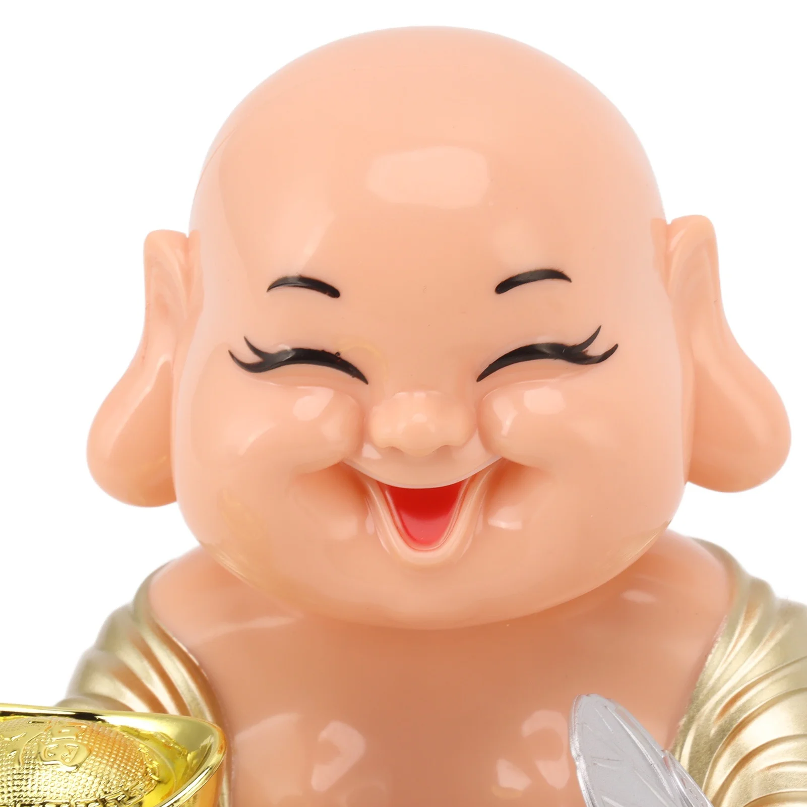 D9 Home Solar Powered Laughing Buddha Ornament Automatic Nodding Smiling Buddha Decoration for Car Home Decor Halloween Items