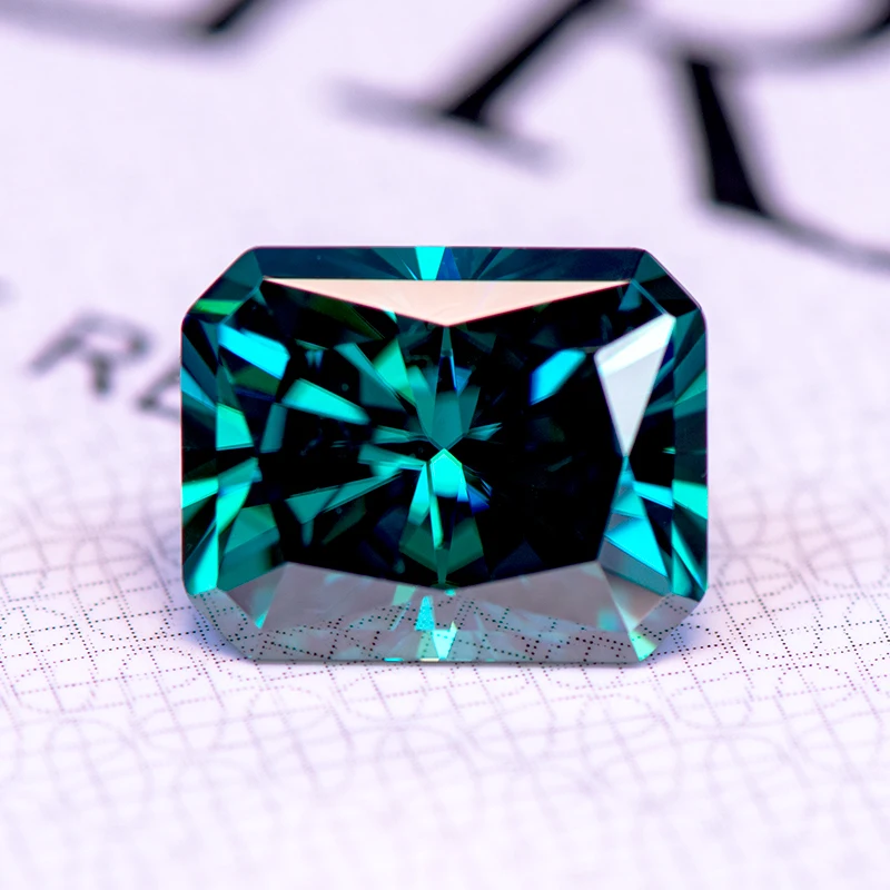 Moissanit-Stein, strahlender Schliff, natürliche grüne Farbe, Edelsteinperle für DIY-Ring, Halskette, Ohrringe, Materialien mit Zertifikat