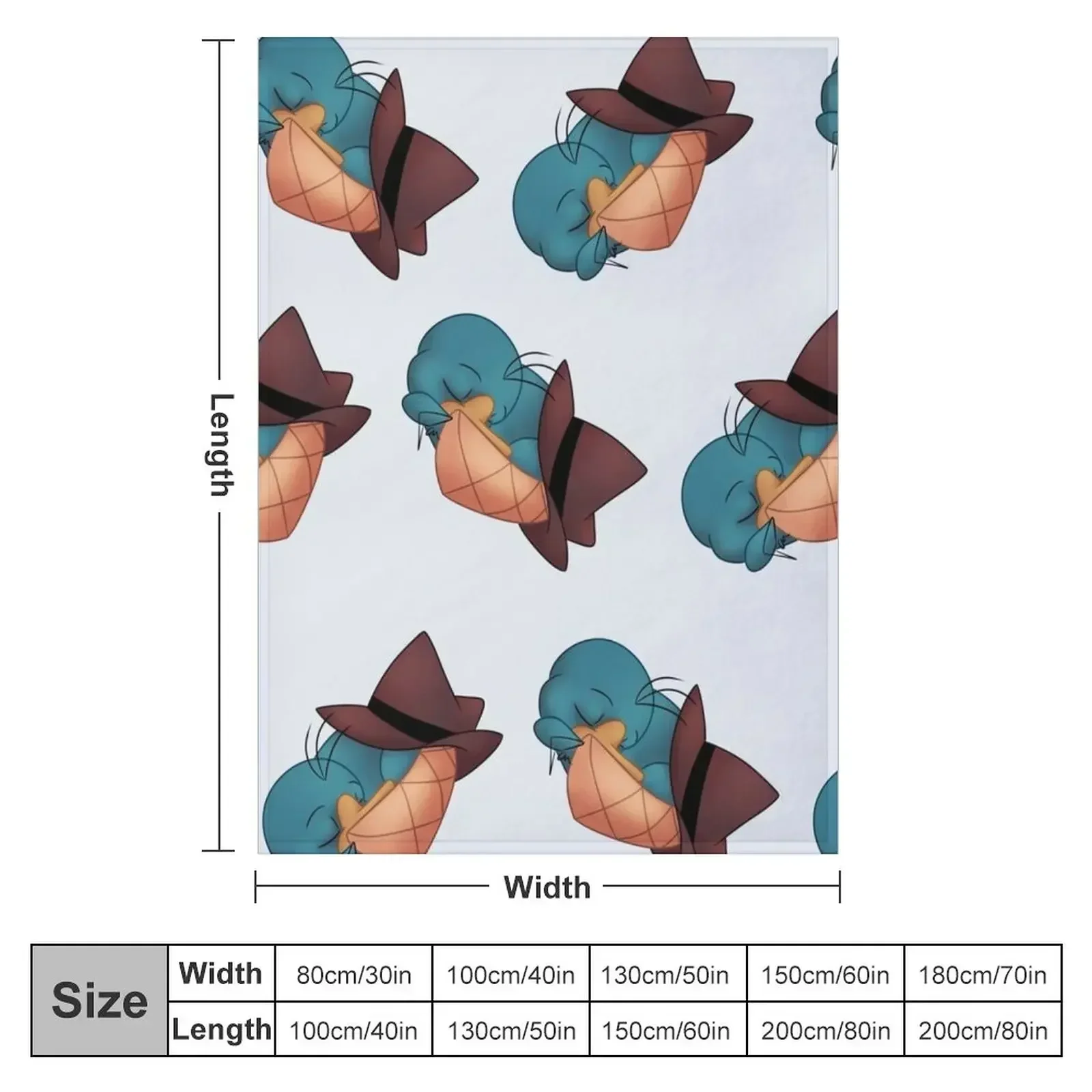Sleeping Perry the Platypus Throw Blanket Decorative Beds Soft Beds Hair Camping Luxury St decorative Blankets