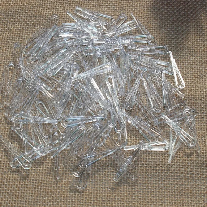 35mm plastic shirt clips transparent 500pcs/lot shirt pin garment packing sock package clips garment accessories