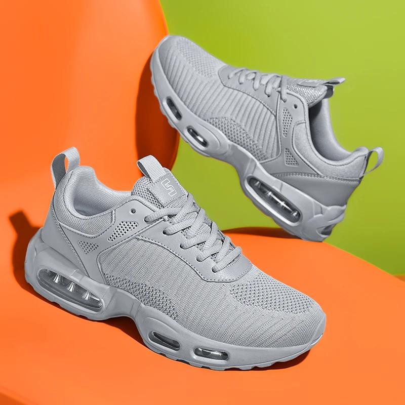 2026 new comfortable and fashionable men's air cushion fly woven wear-resistant running shoes