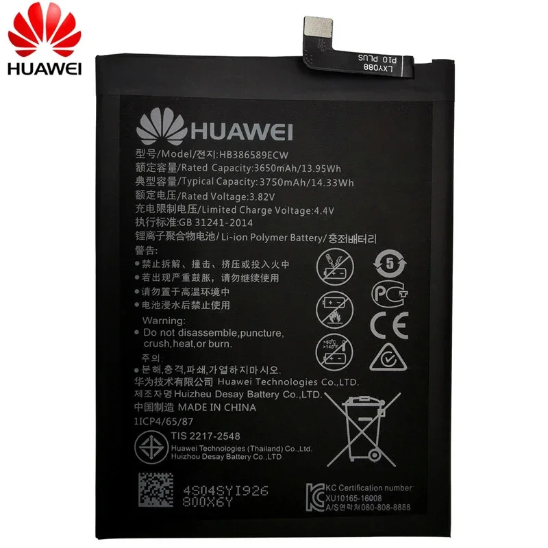 100% Original Hua Wei HB386589ECW For Huawei P10 Plus Honor 8X Play View 10 Mate 20 Lite Nova 3 4  5T Honor 20 Battery Batteria