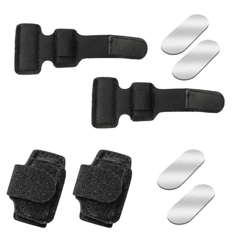 【ESSENTIALS】 Corrector alisador de dedos de martillo para mujeres y hombres - Envolturas de férulas de dedos ajustables de 8 piezas con soporte de placa de aluminio