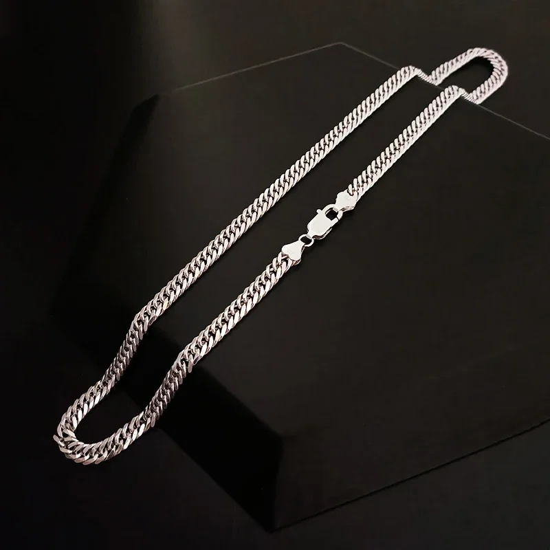 

Wholesale 925 Sterling Silver 6MM Geometry Chain Necklace For Men'S Woman Fashion Designer Party Wedding Jewelry Gifts