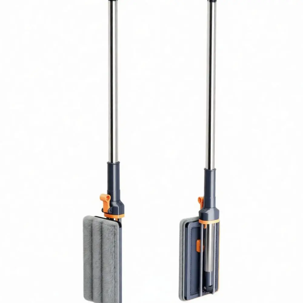 Innovative Hands Free Mop Flat Floor Cleaning Tool With Integrated Squeegee Easy Storage Wet Dry Use Home Care Equipment