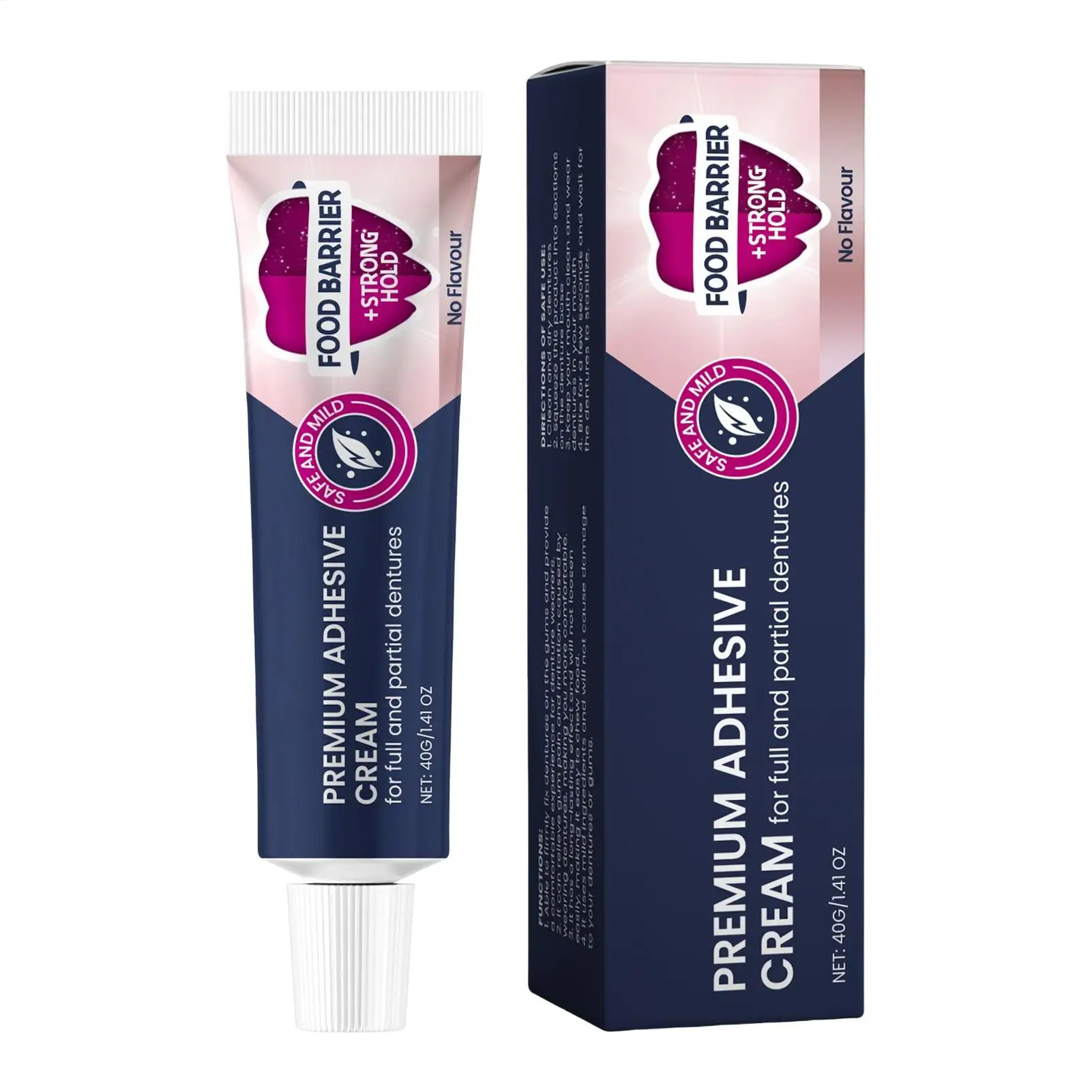 Sellador termoplástico para cuidado dental, adhesivo para dentaduras postizas de fijación fuerte, 40g, crema adhesiva para dientes postizos para adultos, uso diario en casa y viajes