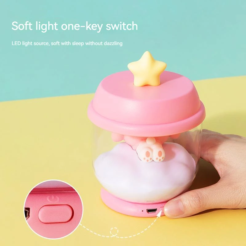 2023 Genuine Sanrio Cinnamoroll Melody Hello Kitty Cat Dream Catcher Jar / Tv Night Light Glow Ornament Kids Toy Birthday Gift