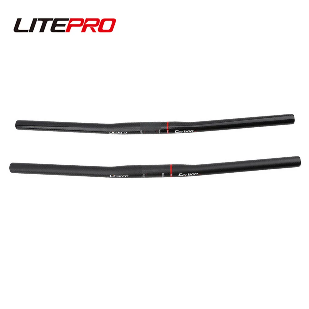 Litepro Folding Bike Horizontal Handle Bar Carbon Fibre 25.4x540mm One-shaped Straight Handle Bar 580mm For Brompton Bicycle