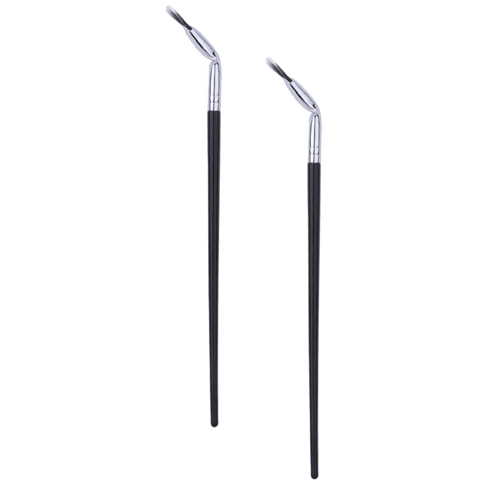 

2Pcs Curved Fan Eyelash Brushes Eyebrow Makeup Tools Portable Travel Size Lower Eyelash Brush Makeup Supplies Salon Tools Gift