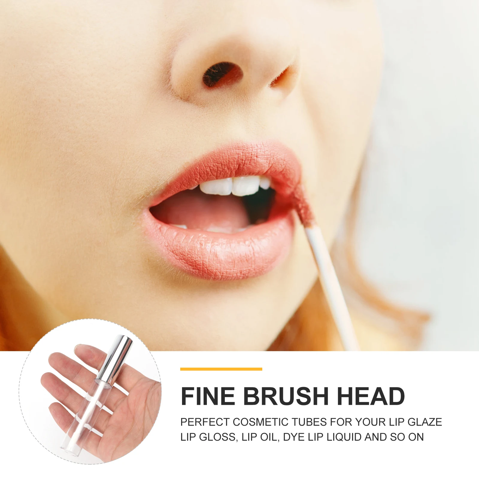 

10pcs 10Ml Empty Gloss Tube Transparent Circular Subpackaging Bottle For Travel Lightweight Lip Oil Container Fashion Lip Glaze