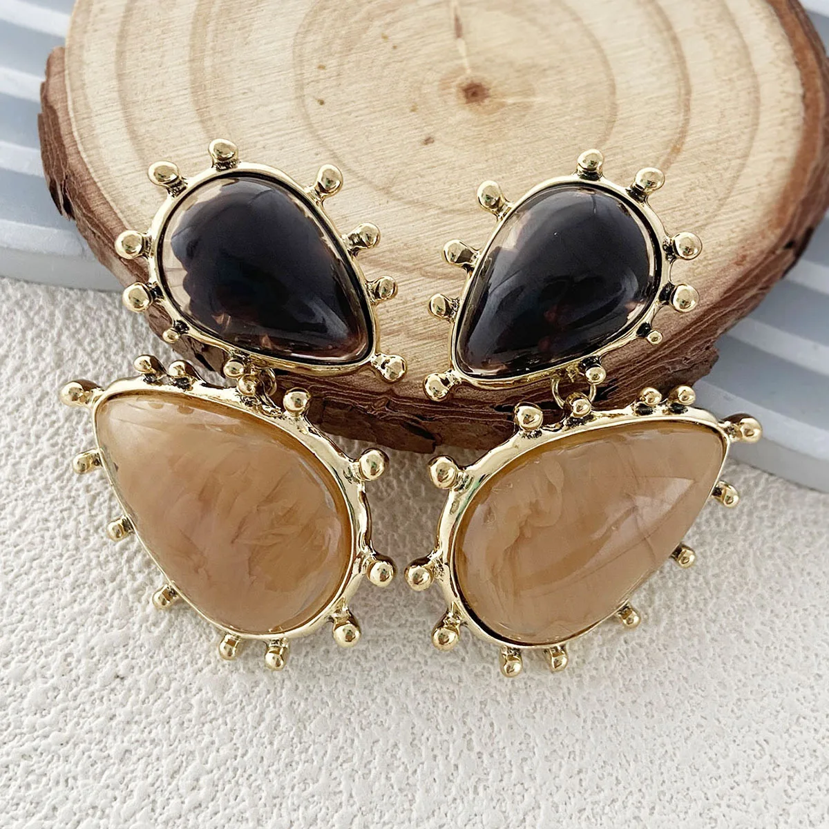 ZAA Woman Jewelry Earrings Trending Vintage Geometric Resin Earrings Vintage 2024 New Arrival Holiday Party Gifts
