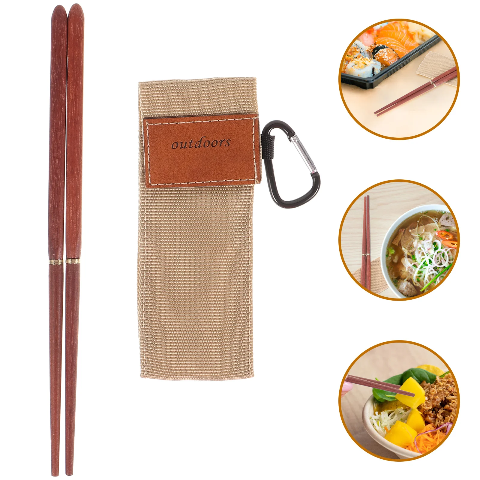 

1Pair Folding Chopsticks Wooden Portable Reusable Outdoor Camping Household Practical Foldable Chopsticks