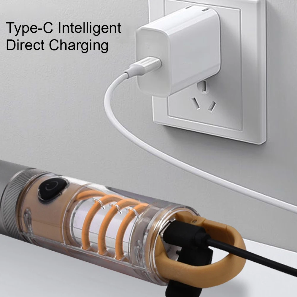 LED Flashlight Super Bright Telescopic Zoom 5 Modes USB Rechargeable Waterproof Small Flash Light Portable For Hiking Camping