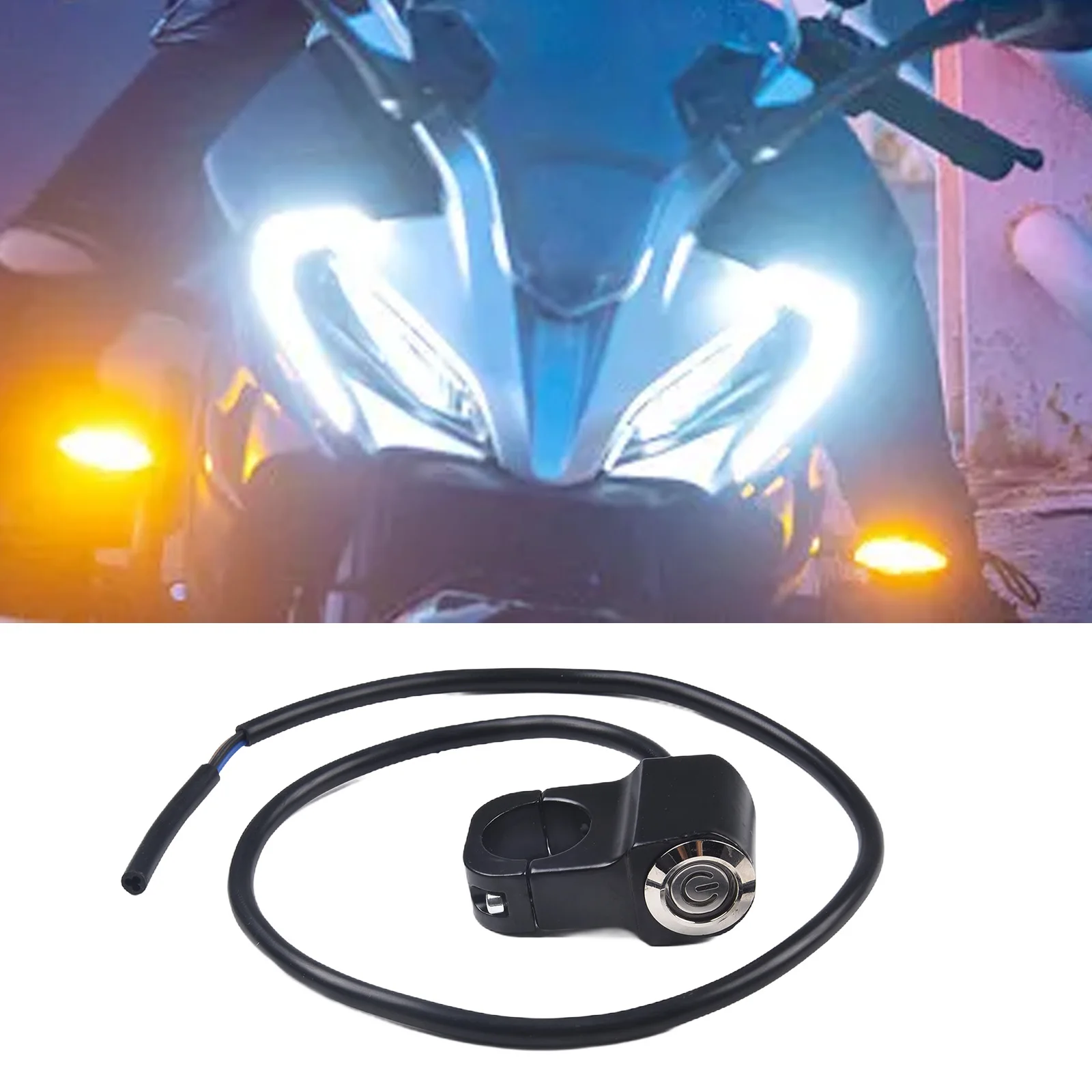 22Mm Motorfiets Legering Stuur Schakelaar Aan/Uit Koplamp-Gevaar-Mist Rood Led Goede Vervanging Eenvoudige Installatie Nauwkeurige Montage