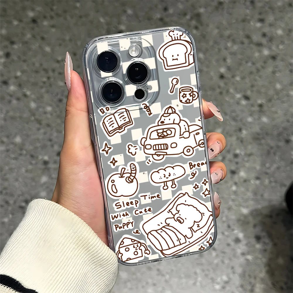 Cute Pet Daily Silicone Phone Case for iPhone 17 16 15 14 13 12 11 Pro Xs Max Air Mini 7 8 6 6s Plus SE 2020 2022 Cover