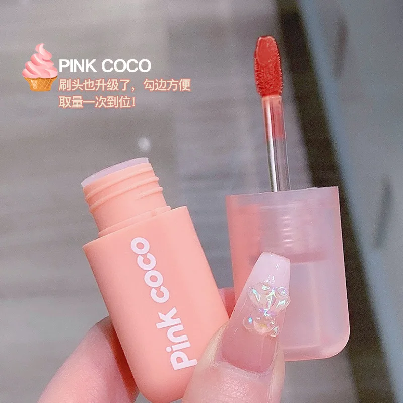 Pinkcoco Powder Mist Milk Coffee Lip Glaze Rose Black Tea Matte Mist Lip Mud Не окрашивающая чашка Губная помада Жидкая помада