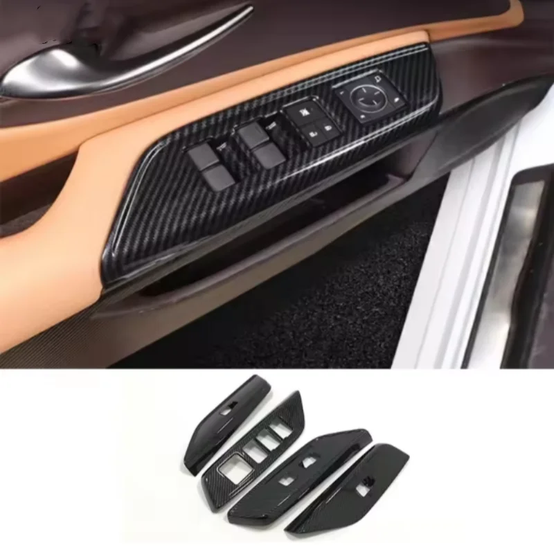 For Lexus ES 250 350 300h 2018-2022Carbon Car Interior Door Armrest Window Lift Switch Button Panel Cover Trim Accessories