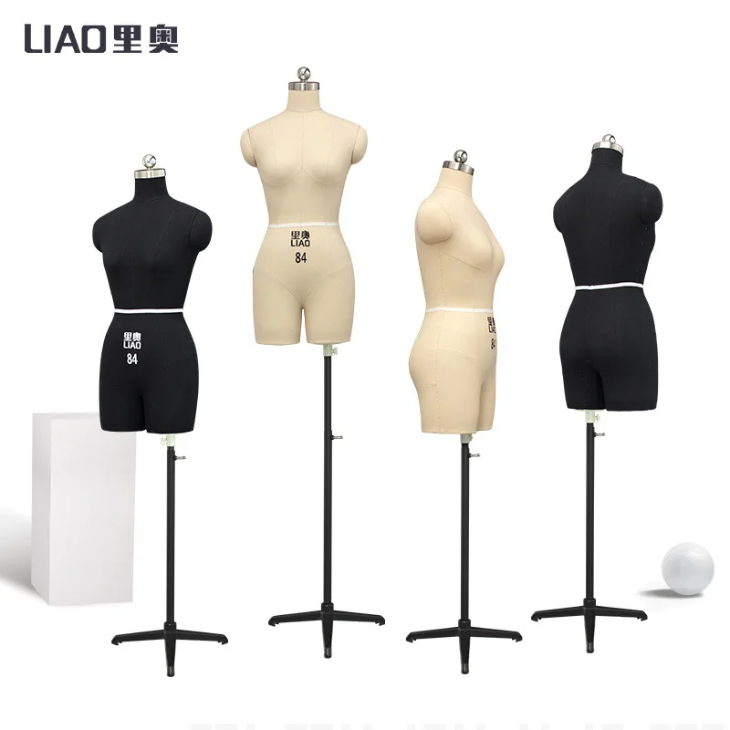 Modelo de Manequim de Costura Feminino 84, Meio Corpo com Plataforma, para Corte Tridimensional e Design de Vestuário, Torso de Alfaiate para Estudo de Modelos