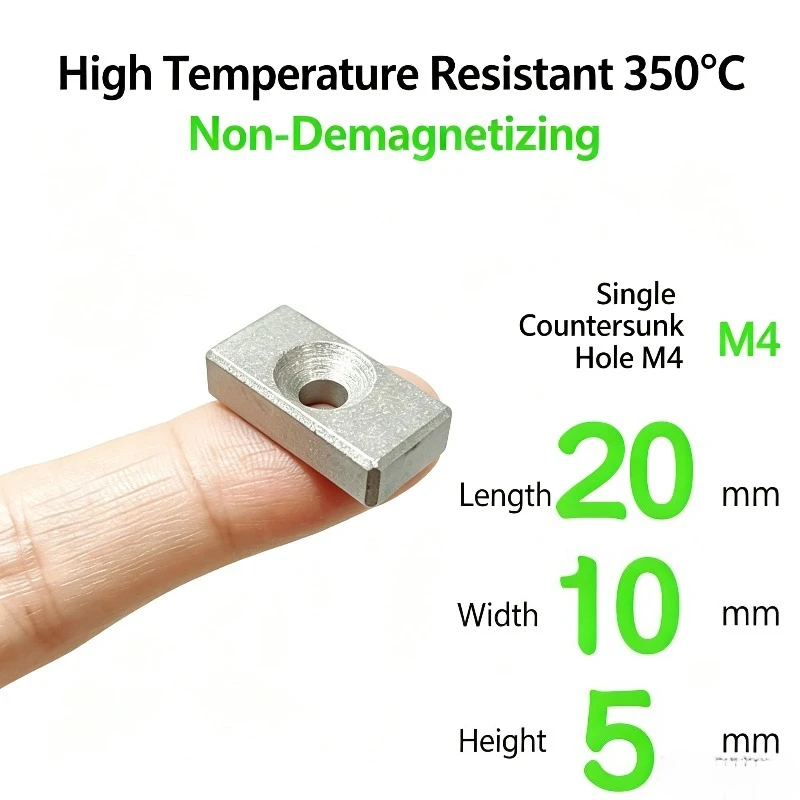 20X10X5mm With 4mm Countersunk Hole Super Strong NdFeB Block Neodymium Magne