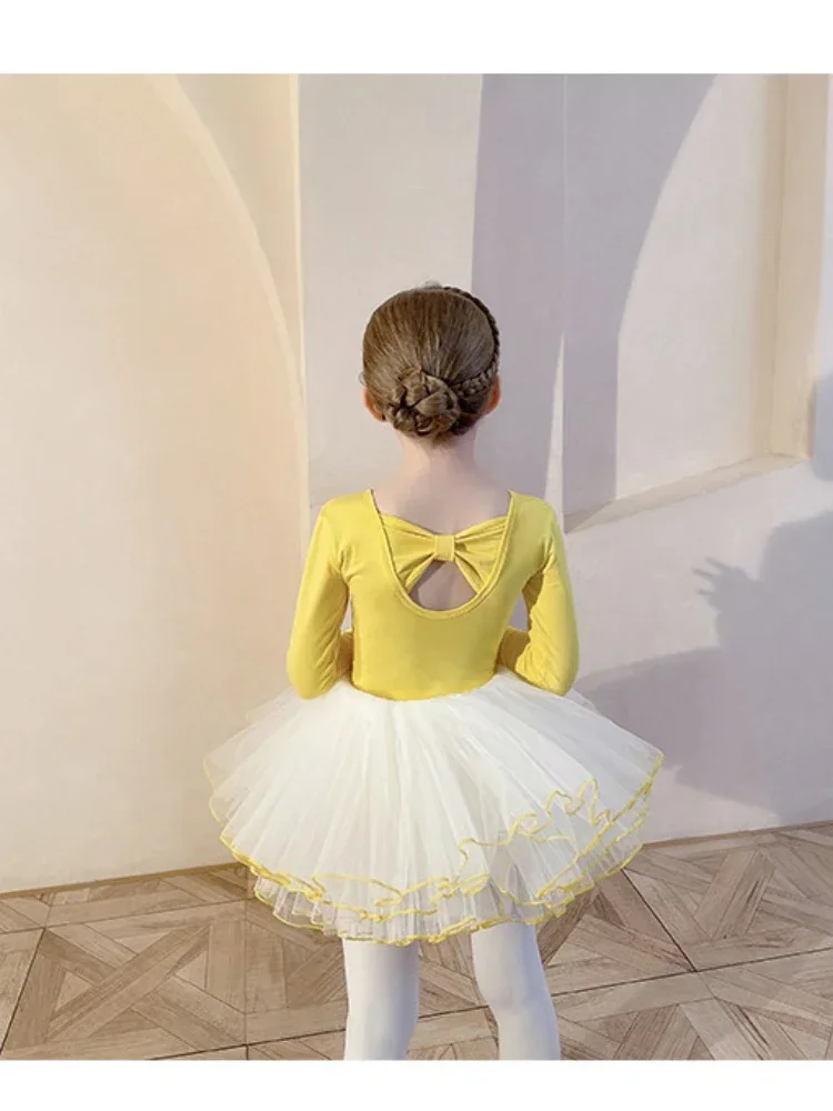 Gymnastics Leotard Ballet Kids Dance Bodysuit Leotards Girls Bodysuit for Dancing Long/short Sleeve Ballet Tutu Costumes