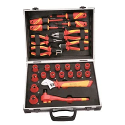 25 Pieces 1000V VDE Certificated Insulated Mechanical Combination Toolbox Socket Tool Set