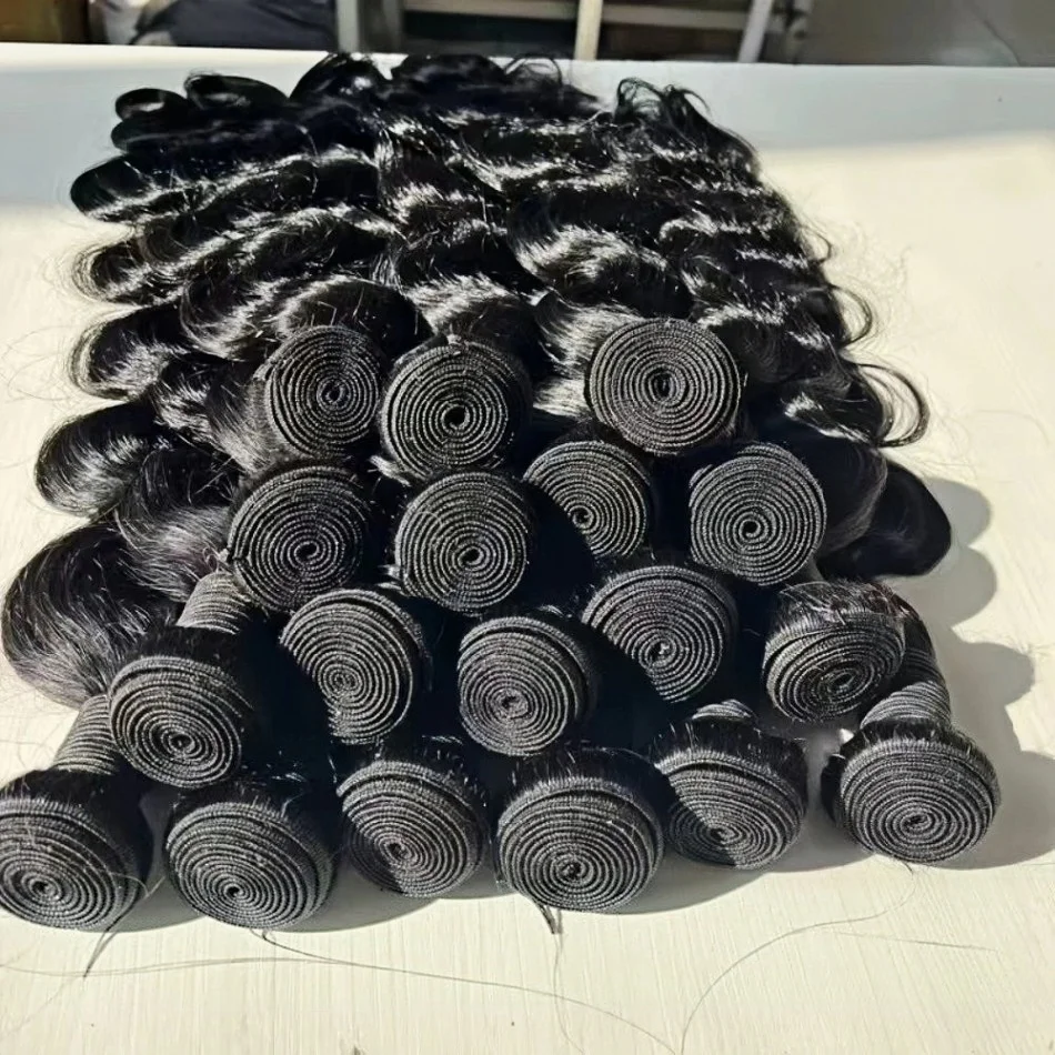 12A Body Wave Human Hair Bundles Real Raw Virgin Weave Human Hair 1/3/4 Pcs Natural Black 30 40 Inch Body Wave Bundles For Women