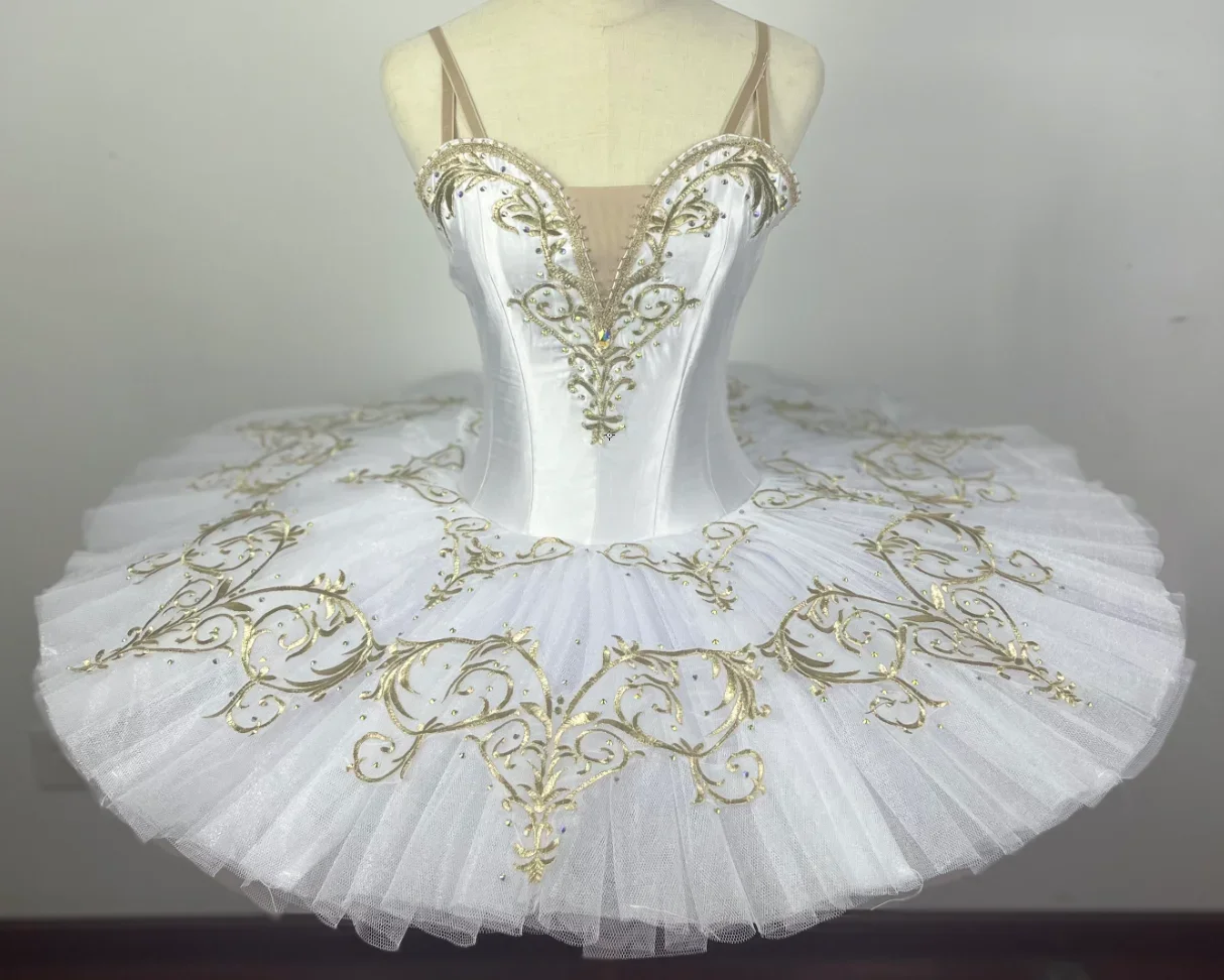 White Ballet Variations Paquita Performance Dress Adult and Children Professional Edition Open Button Tutu Skirt