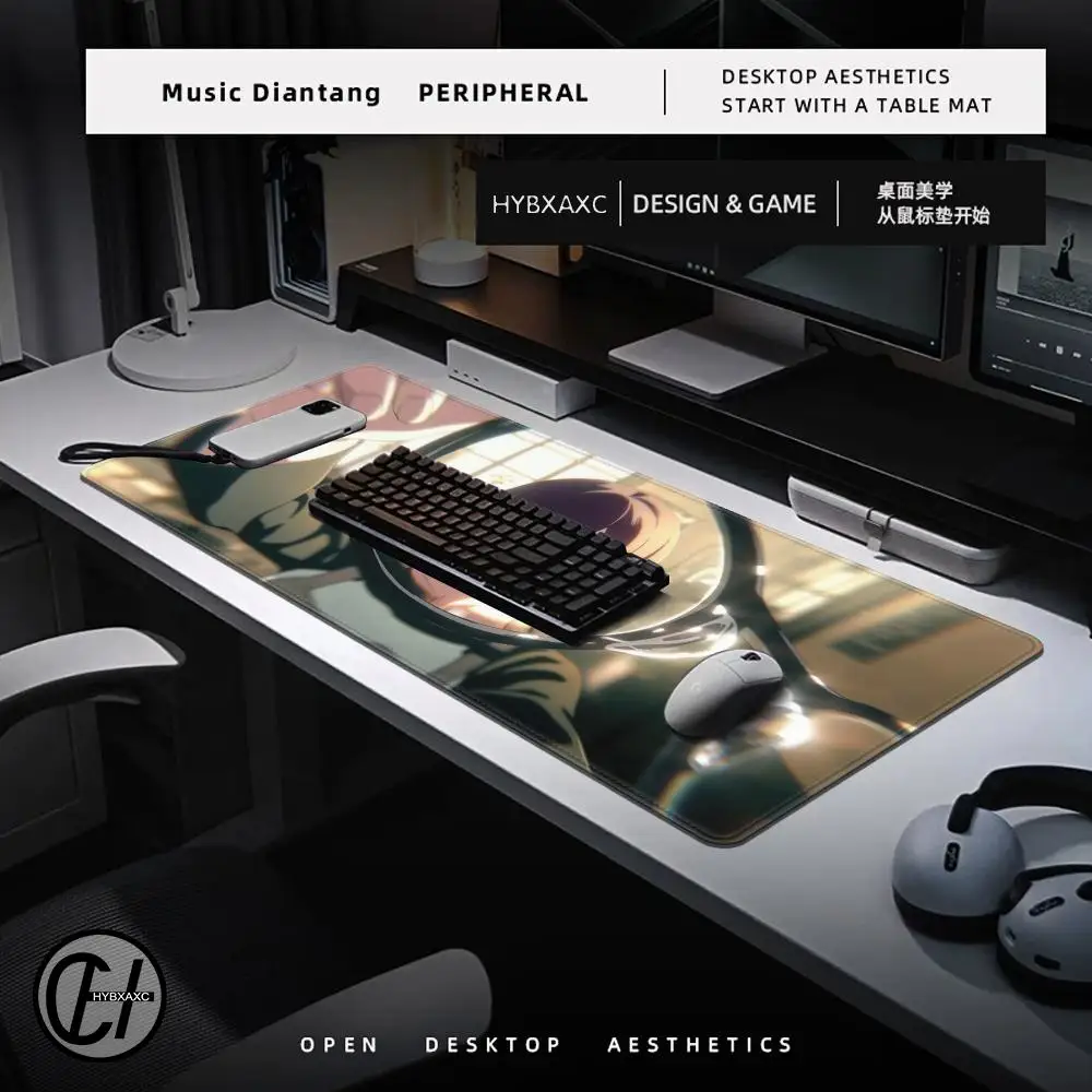 Mouse Pad Laptop Kawaii Anime Girl Reze Keyboard Pad PC Black And White Flower Desktop Mouse Mat C-chainsaw Man Gaming Mousepad 5