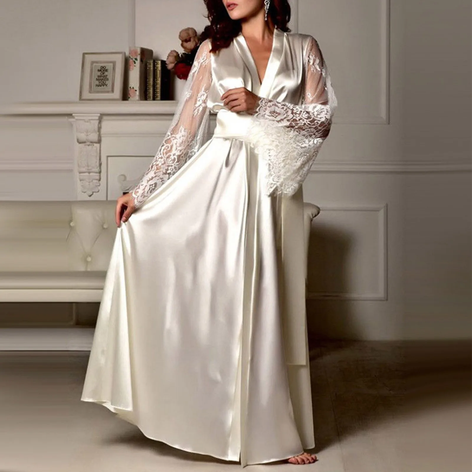 

New Ladies Sexy Imitation Ice Silk Plus Size Pajamas Nightgown Nightgown Nightwears For Ladies Sexy Sleepwear Night Gown
