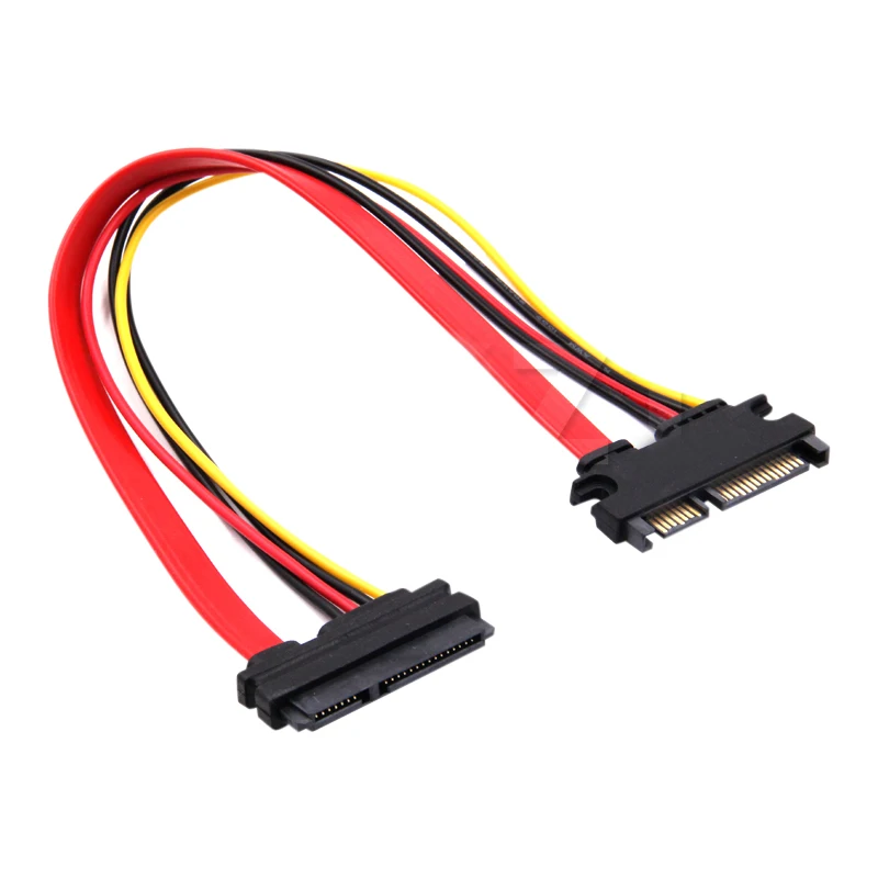 30cm 22Pin SATA Cable Male to 7+15 Pin Female Serial SATA Extender Cable Data Power Combo Extension Cable