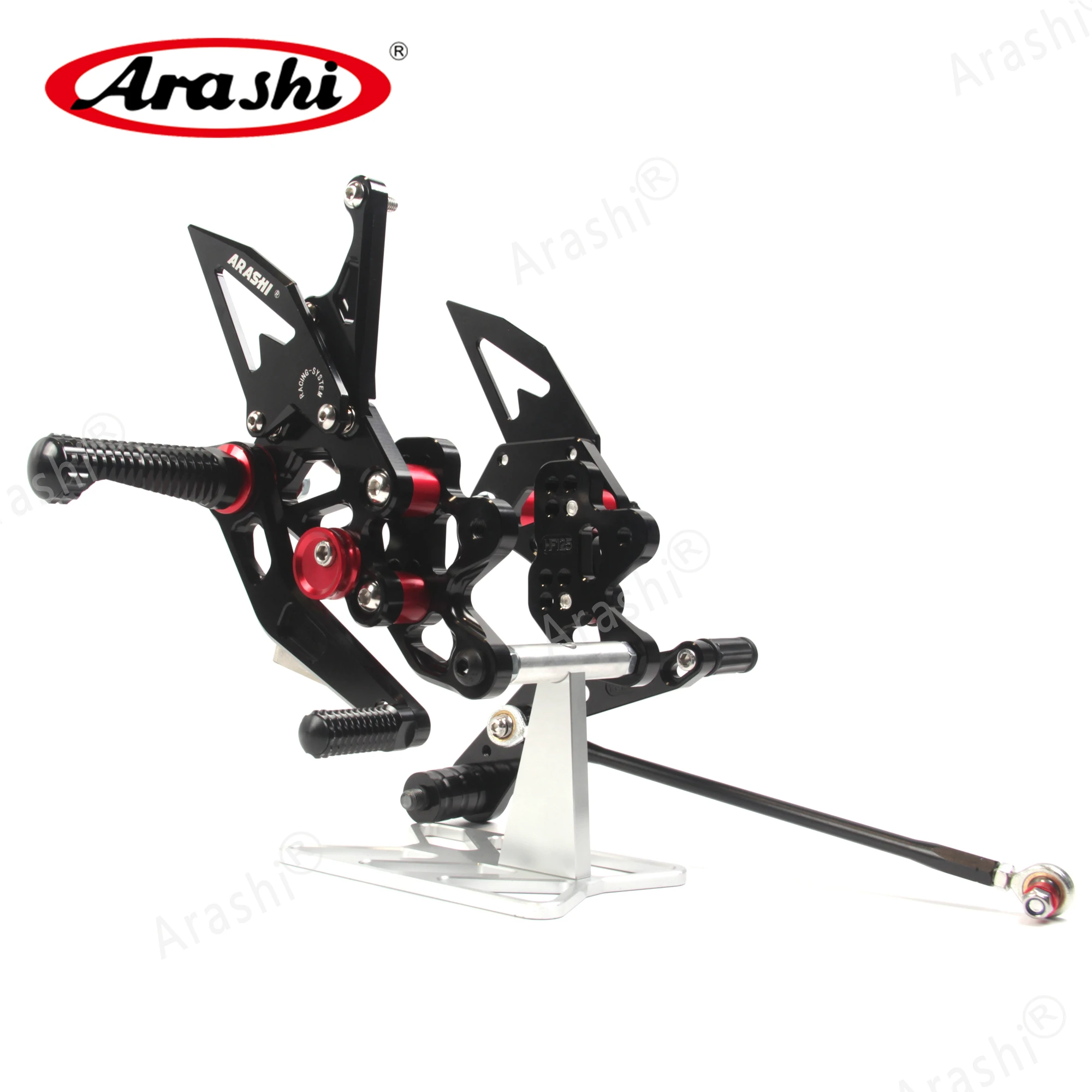 Racing Fußrastenanlage passend für GSXR750 2010 2009 2008 2007 2006, Arashi-Fahrer-Fußstütze für Suzuki GSXR600 06–10 Fußrasten-Umgekehrter Schalthebel