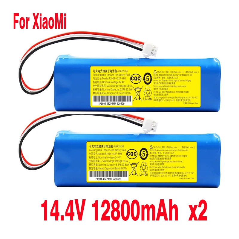 

New For XiaoMi14.4V 12.8Ah Lydsto R1 Viomi S9 Roidmi Eve Plus Rechargeable Li-ion Battery Robot Vacuum Cleaner R1 Battery Pack