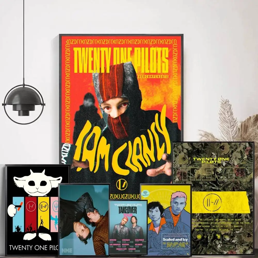 Twenty One Pilot Band Anime Posters Sticky HD Quality Wall Art Retro Posters for Home Room Wall Decor