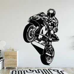 Motorcycle Wall Decal Motorcycle Racing driver Highway Moto bike Wall Sticker Home Room Decoration Design Vinyl Decals B739