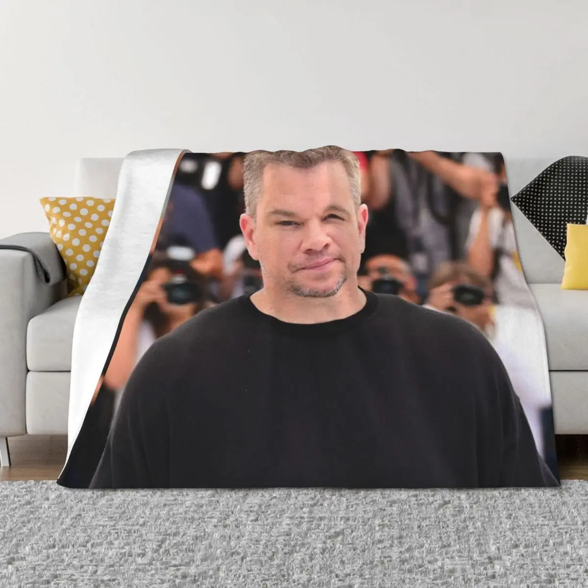 

Matt Damon Throw Blanket Softest Giant Sofa for babies Decorative Beds Blankets