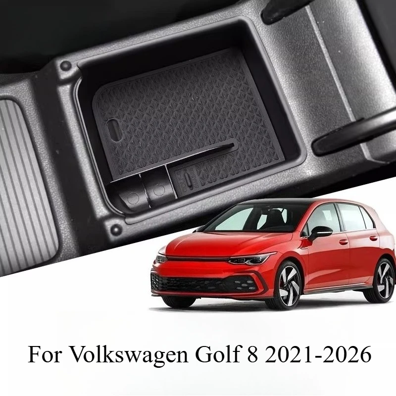 

Для Volkswagen Golf 8 2021-2026: Органайзер-полка для центральной консоли, аксессуары для хранения в салоне автомобиля
