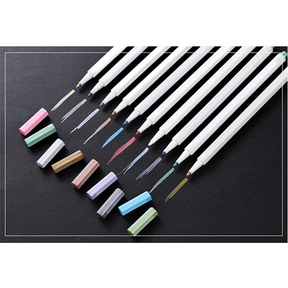 Металлические ручки, золотые маркеры для раскрашивания, рисования, рисования, 30 цветов, нетоксичные насадки из волокна на водной основе, долговечные, быстросохнущие