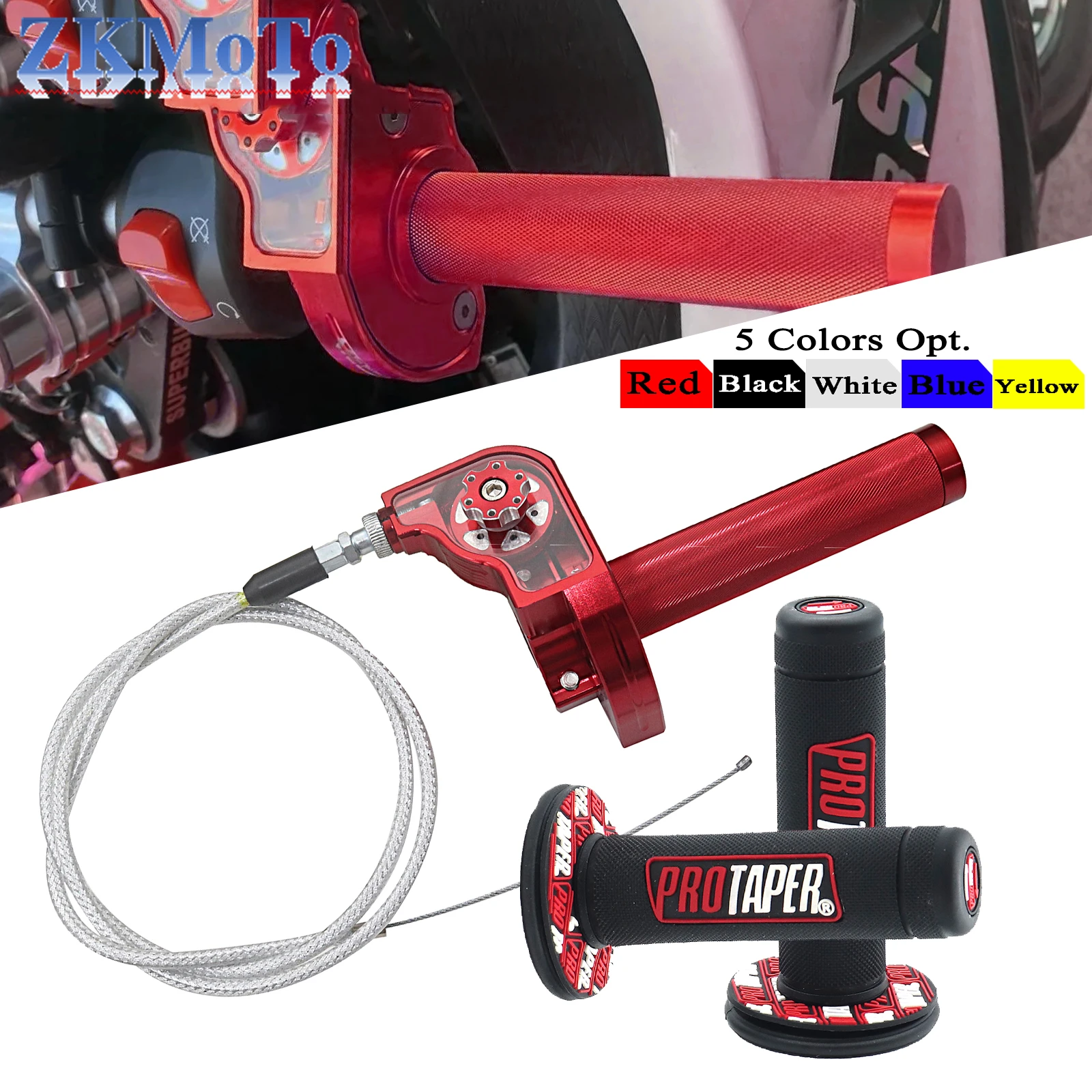 Impugnatura acceleratore CNC per moto Impugnatura regolabile per cavo acceleratore Twister rapido per KTM Honda Yamaha Kawasaki Suzuki universale