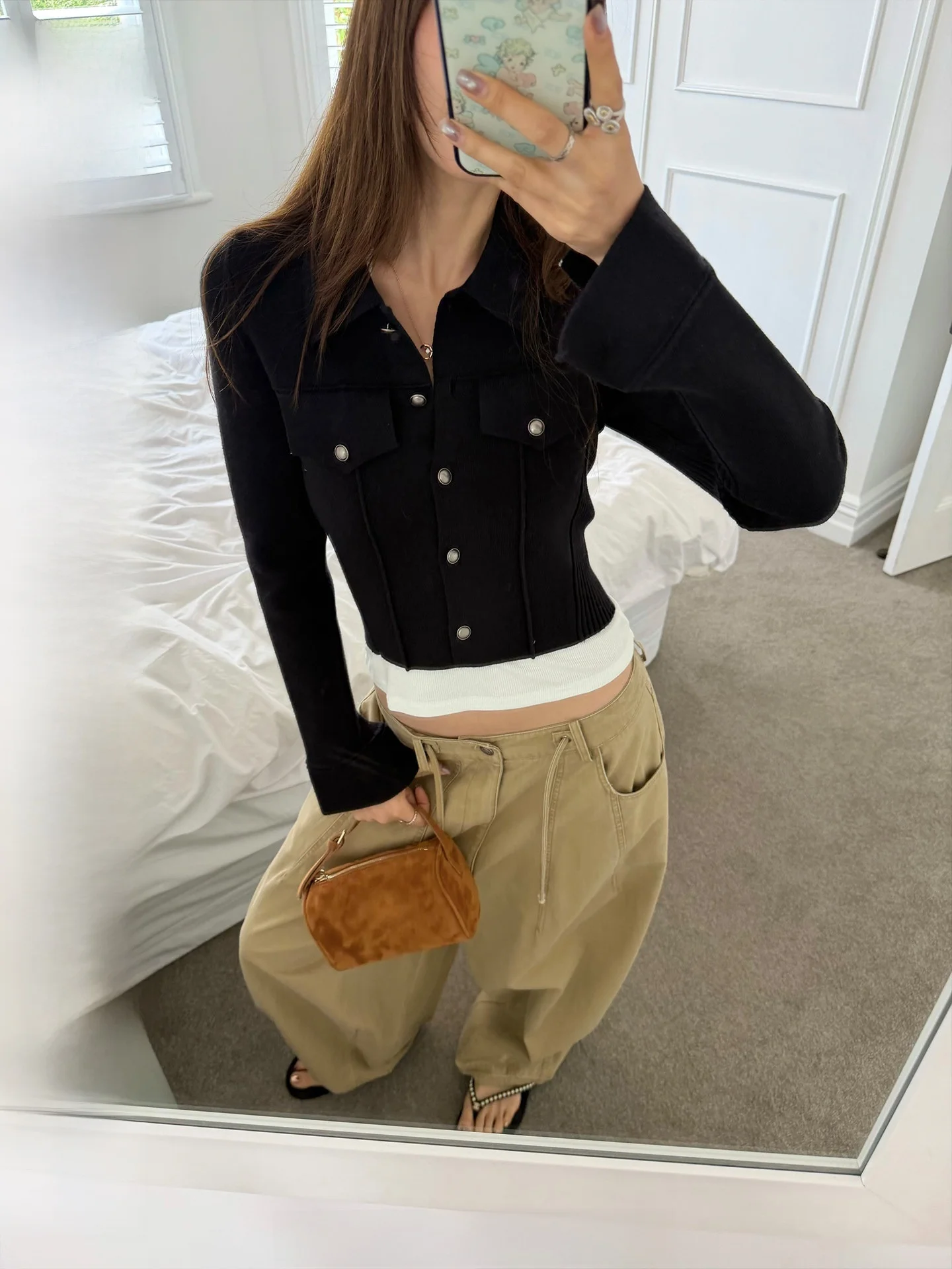 

Ranwear Vintage Aesthetic Ne Metal Bule Slim Fit ort Knitted Open Cardigan Top Women's Faion Commute Sle Polye...