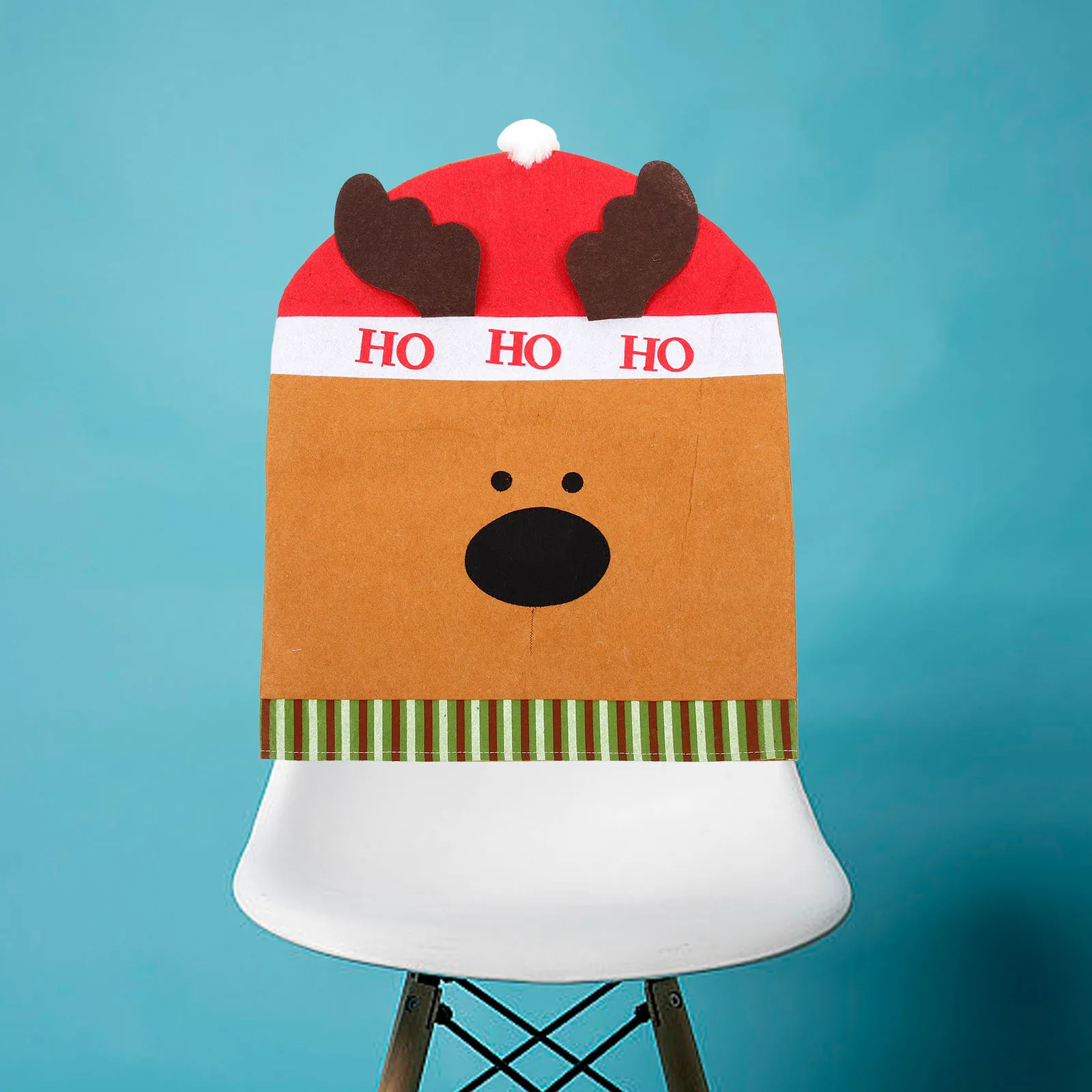 

2 Pcs Elk Chair Cover Deer Decorations Christmas Cap Xmas Seat Dining Slipcover Table Elder