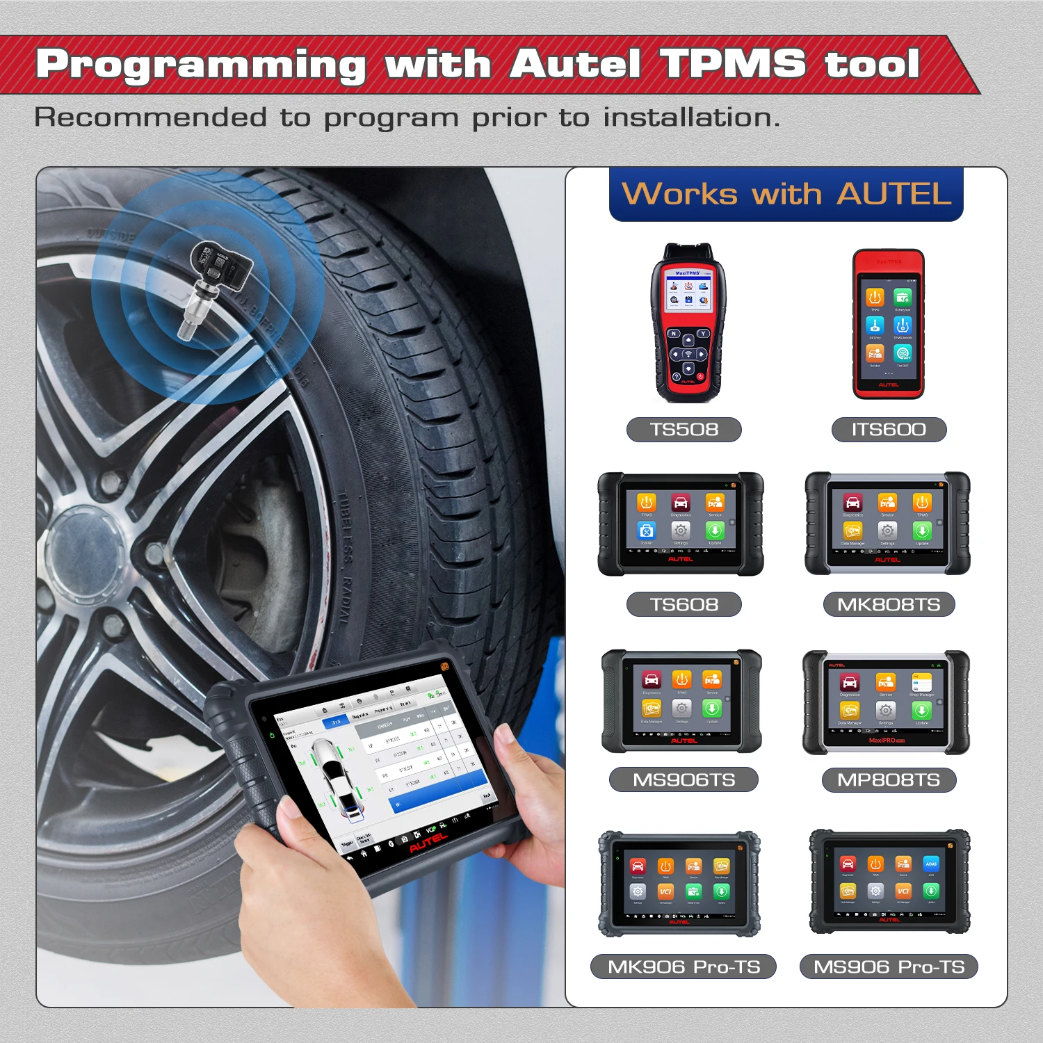 Autel MX Sensor 433MHZ 315MHZ TPMS Sensor Tire Repair Tools 2024 New Packaging 2in1 MX-Sensors Work with TS508 Russian in Stock