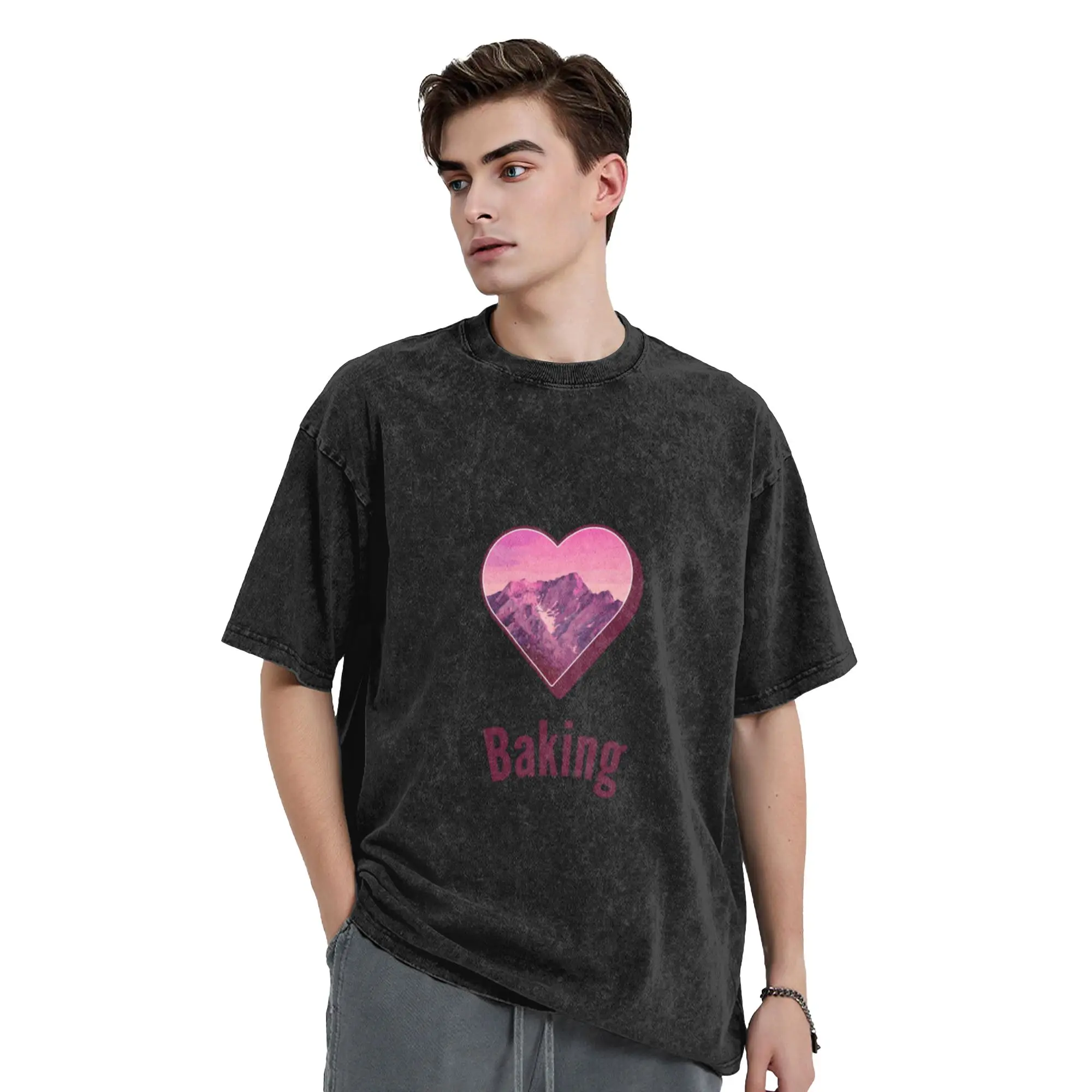 Baking Heart Unique Trendy A T-Shirt Oversized Short Sleeve Cotton Tees Tops