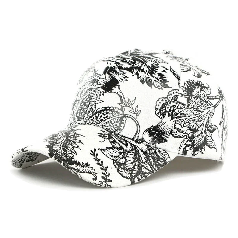 Spring and Summer Polyester Print Casquette Baseball Cap Adjustable Outdoor Snapback Hats for Men and Women 114