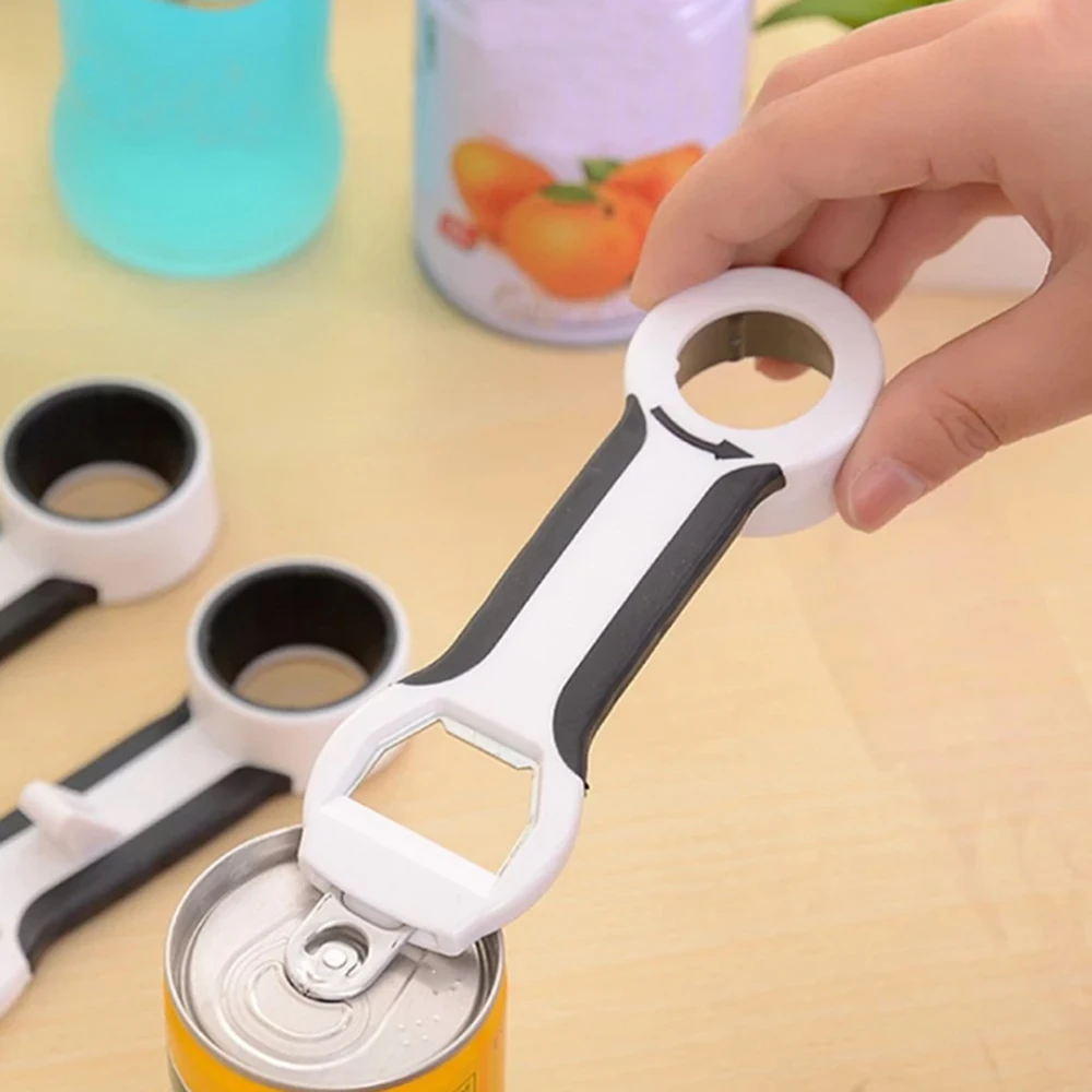 4 In1 Multi Opener Bottles Cans Jars Screw Tops Bottle Cap Opener Jar Lids Opener Glass Lids Remover Kitchen Accessories