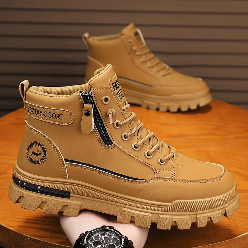 

2025Ankle Boots Offer Military Man Tactical Boots Mens Shooes Men's Winter Shoes Safety Work Shoes Men Motorcycle Boot Snow High