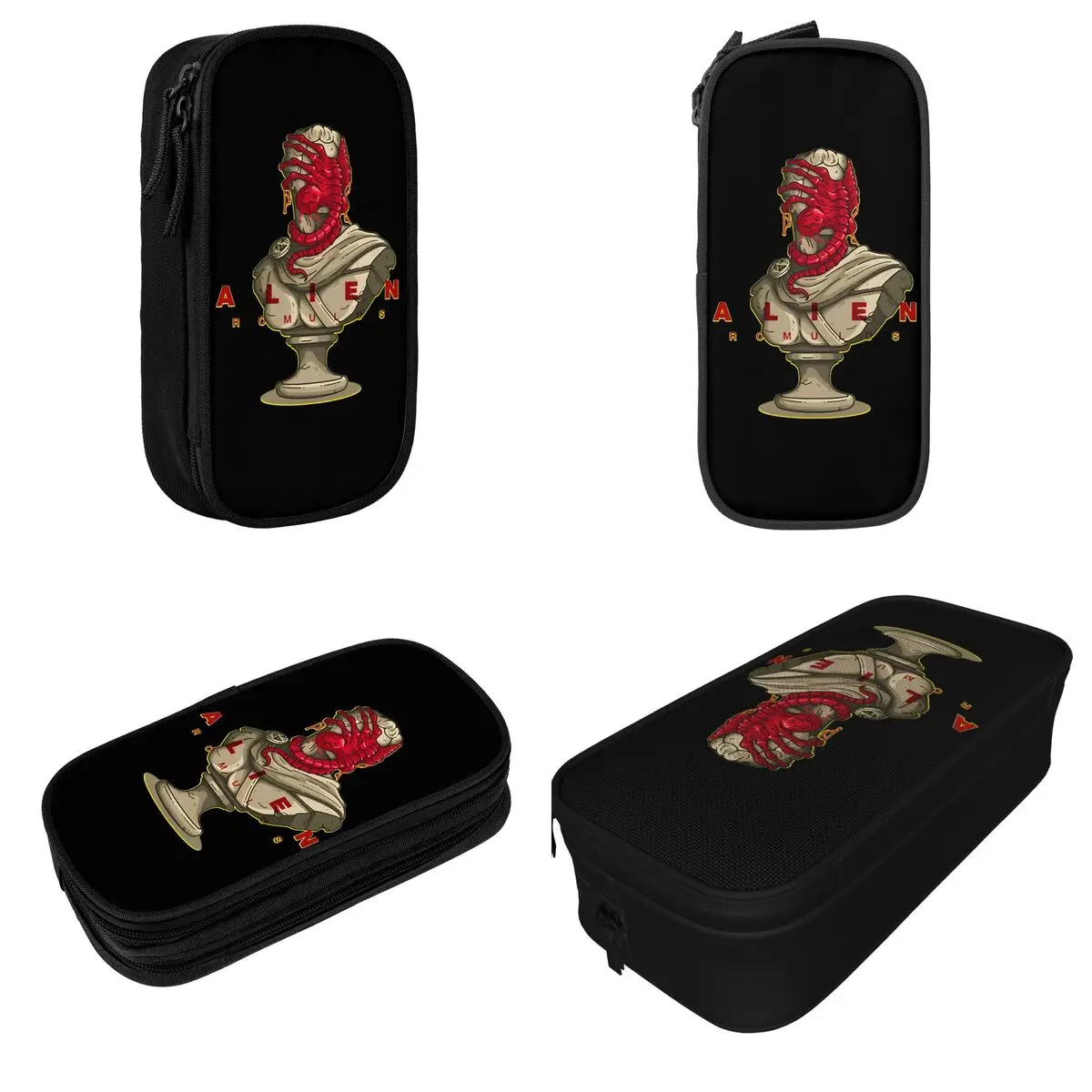 Estuches de lápices de película de terror de Xenomorph Alien Romulus, caja de bolígrafos encantadora, bolsa de gran capacidad para estudiantes, regalo escolar para niños y niñas