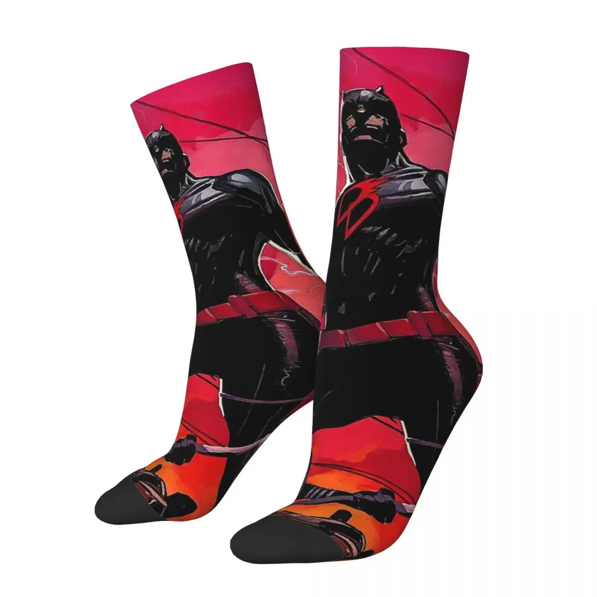 Funny Crazy Sock for Men Light Hip Hop Vintage Marvel Daredevil Happy Quality Pattern Printed Boys Crew compression Sock Novelty