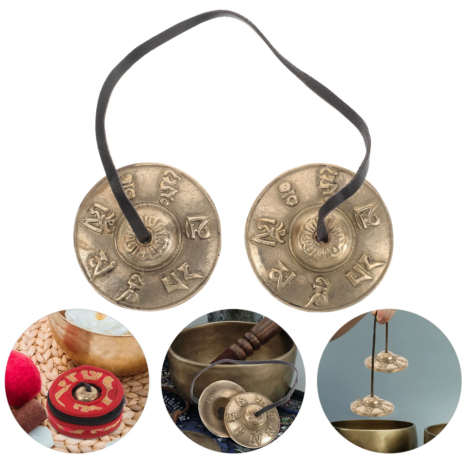 

Nepal Ring Bell Tingsha Cymbals Musical Instrument Dingxia Percussion Bells Golden Yoga